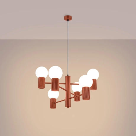 Chandelier HALO 6 red ochra