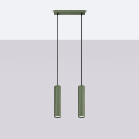 Pendant lamp KARBON 2 olive green