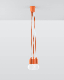 Ceiling pendant DIEGO 3 orange + 3x LED Bulb E27 4000K Cool White 7.5W 650lm
