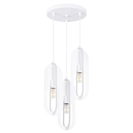 Ceiling pendant NICUS 3P in white + 3x LED E27 4000K Cold 7,5W 690lm bulbs