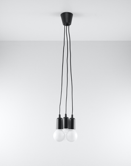 Ceiling lamp DIEGO 3 black + 3x LED Bulb E27 3000K Warm 7.5W 620lm