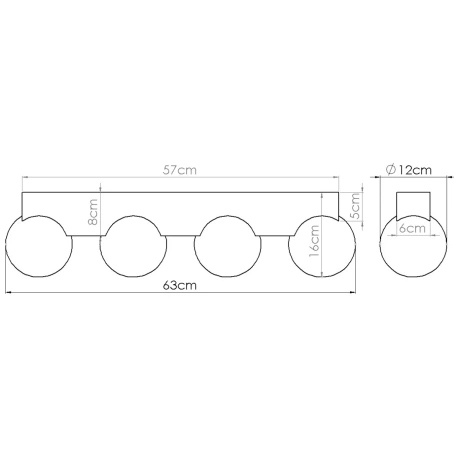 Ceiling lamp BULBO 4 natural wood
