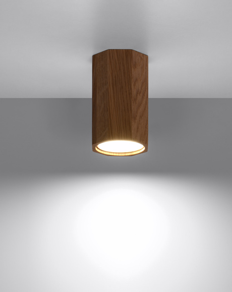 Ceiling lamp ZEKE 10 oak + 1x LED GU-10 3000K Warm 7W 620lm bulb