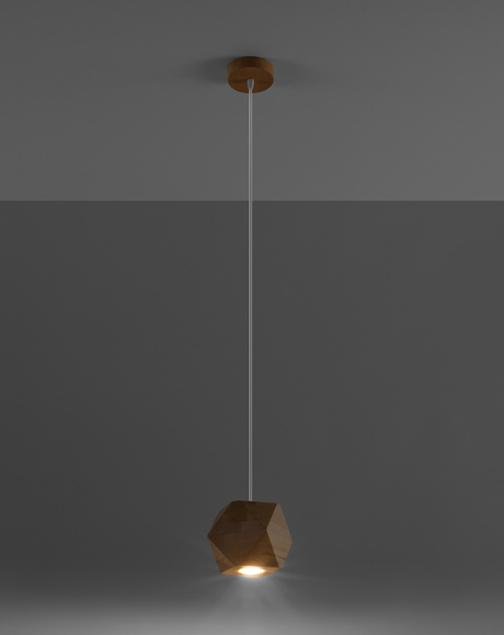 Hanging Lamp WOODY natural wood + 1x LED Bulb GU-10 4000K Cold 7W 630lm