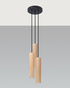 Ceiling Lamp LINO 3P natural wood + 3x LED Bulb GU-10 3000K Warm 7W 620lm