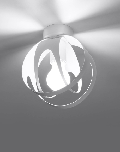 Ceiling lamp TULOS white + 1x LED Bulb E27 4000K Cool White 7.5W 650lm