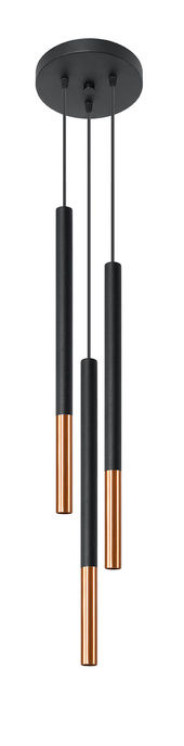 Pendant lamp MOZAICA 3P black/copper + 3x LED Bulb G9 3000K Warm 4.5W 510lm