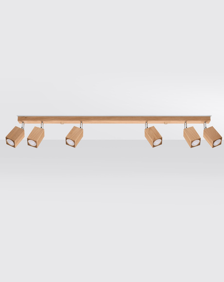 Ceiling lamp KEKE 6 oak + 6x LED Bulb GU-10 4000K Cool White 7W 630lm