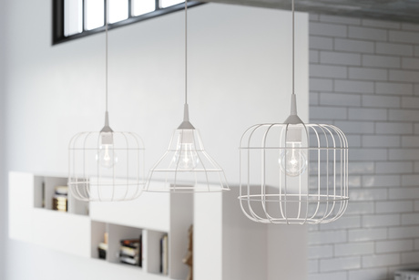 Hanging lamp ANATA white + 1xLED Bulb E27 4000K Cool White 7.5W 650lm