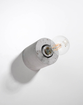 Wall lamp SALGADO concrete + 1x LED Bulb E27 4000K Cool White 7.5W 650lm