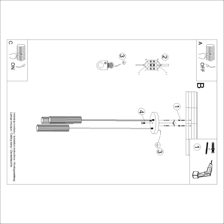 Pendant lamp KARBON 3P white
