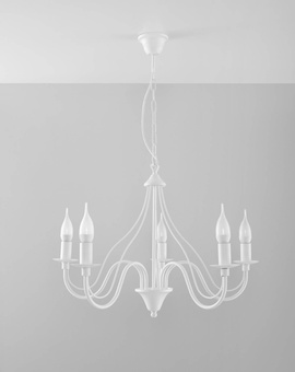 Chandelier MINERWA 5 white + 5x LED Bulb E14 3000K Warm White 7.5W 620lm