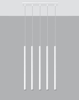 Ceiling pendant PASTELO 5 white + 5x LED Bulb G9 3000K Warm 4.5W 510lm