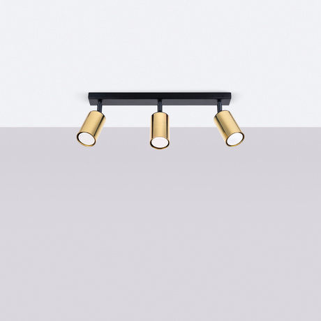 Ceiling lamp WINX 3 black/gold + 3x LED Bulb GU-10 3000K Warm 7W 510lm