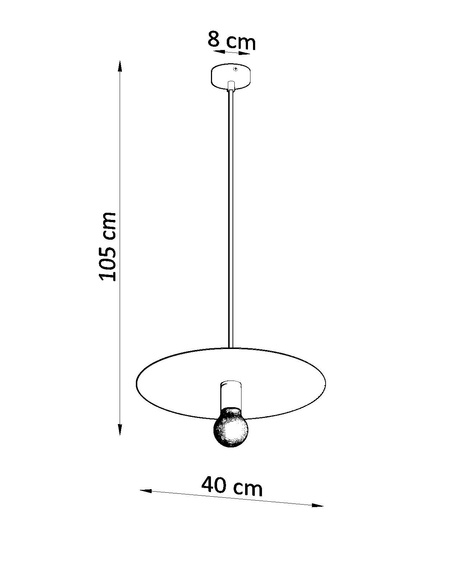 Hanging lamp FLAVIO black + 1x LED Bulb E27 3000K Warm 7.5W 620lm