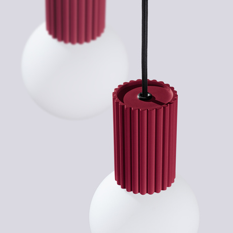 Pendant lamp HALO 3P burgundy