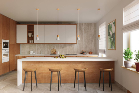 Ceiling pendant lamp QUBIC grey + 1x LED bulb E27 4000K Cool White 7.5W 650lm