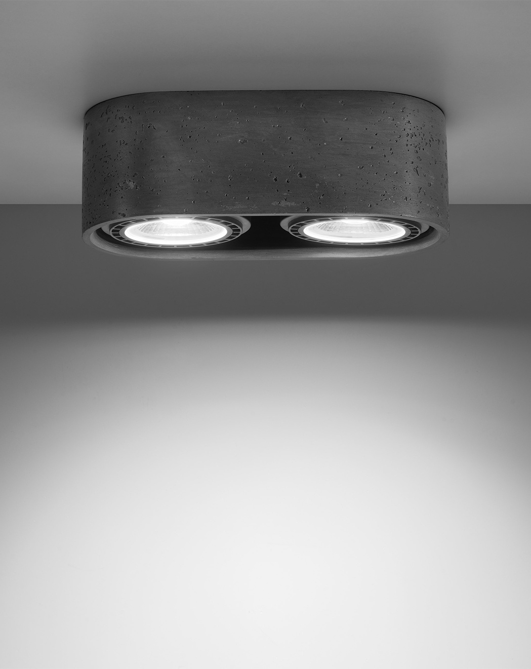 Ceiling Lamp BASIC 2 concrete + 2x LED Bulb GU10 AR111 3000K WARM 12W 800lm