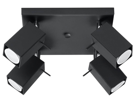 Ceiling lamp MERIDA 4 black + 4x LED Bulb GU-10 3000K Warm 7W 620lm