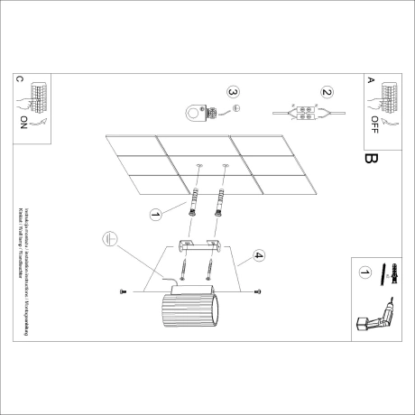 Wall lamp KARBON 10 black
