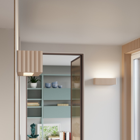 Wall lamp ceramic RIGATA taupe