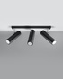 Ceiling lamp DIREZIONE 3 black + 3x LED Bulb GU-10 4000K Cool White 7W 630lm