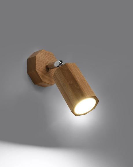 Wall lamp ZEKE oak + 1x LED Bulb GU-10 4000K Cool White 7W 630lm