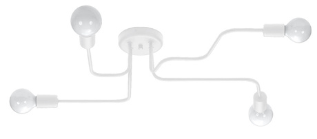 Chandelier HECTOR 4 White + 4x LED Bulb E27 3000K Warm 7.5W 620lm