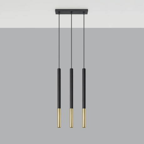 Pendant lamp MOZAICA 3L black/golden