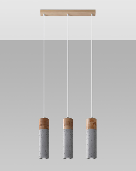 Hanging lamp ZANE 3 grey + 3x LED Bulb GU-10 3000K Warm White 7W 620lm