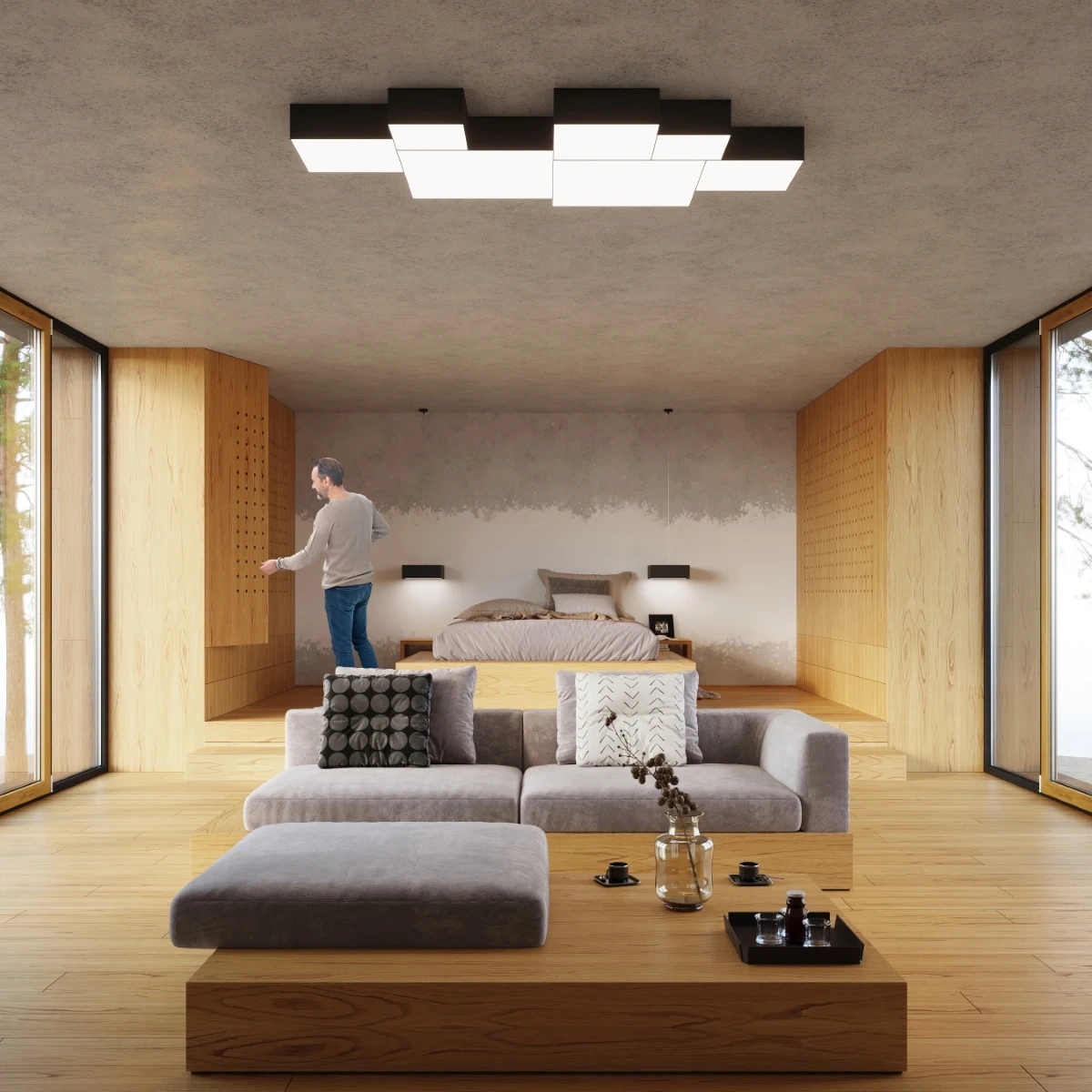 Ceiling lamp HORUS black