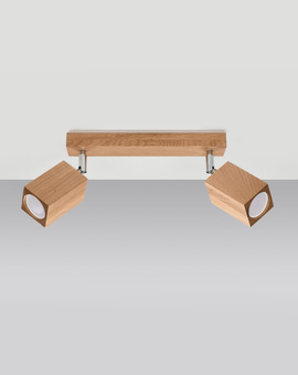 Ceiling lamp KEKE 2 oak + 2x LED Bulb GU-10 4000K Cool White 7W 630lm