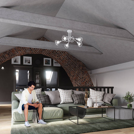 Ceiling lamp ARTEMIS 3 white + LED Bulb E14 4000K Cool White 7.5W 680lm