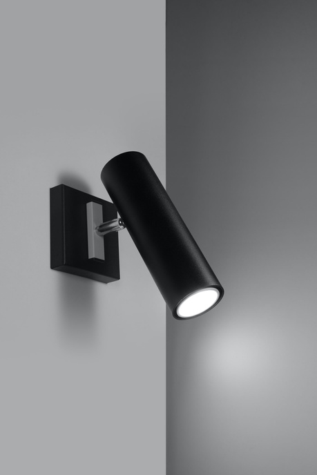 Wall lamp DIREZIONE black + 1x LED Bulb GU-10 4000K Cool White 7W 630lm