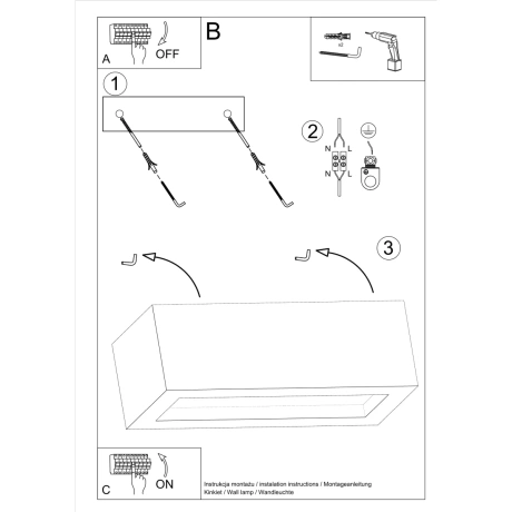 Wall lamp VEGA 30 concrete