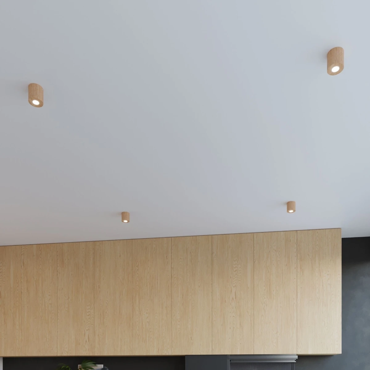 Ceiling lamp ORBIS natural wood