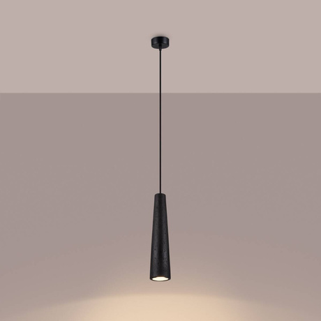 Pendant lamp ELECTRA black concrete + 1x LED Bulb GU-10 3000K Warm 7W 510lm