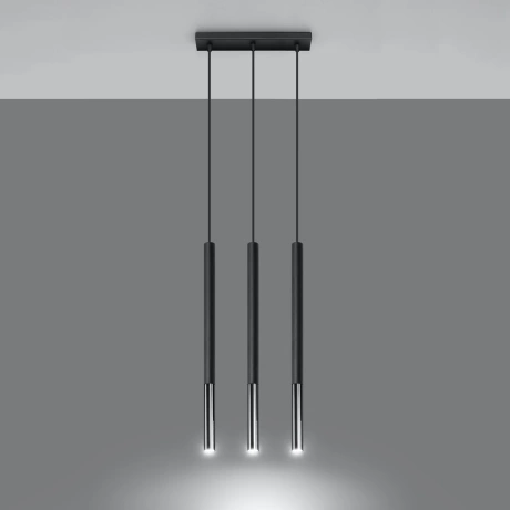 Pendant lamp MOZAICA 3L black/chrome