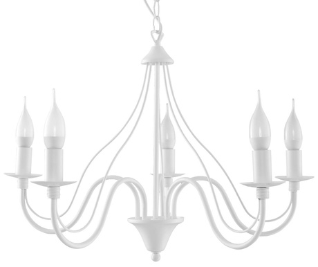 Chandelier MINERWA 5 white + 5x LED Bulb E14 3000K Warm White 7.5W 620lm