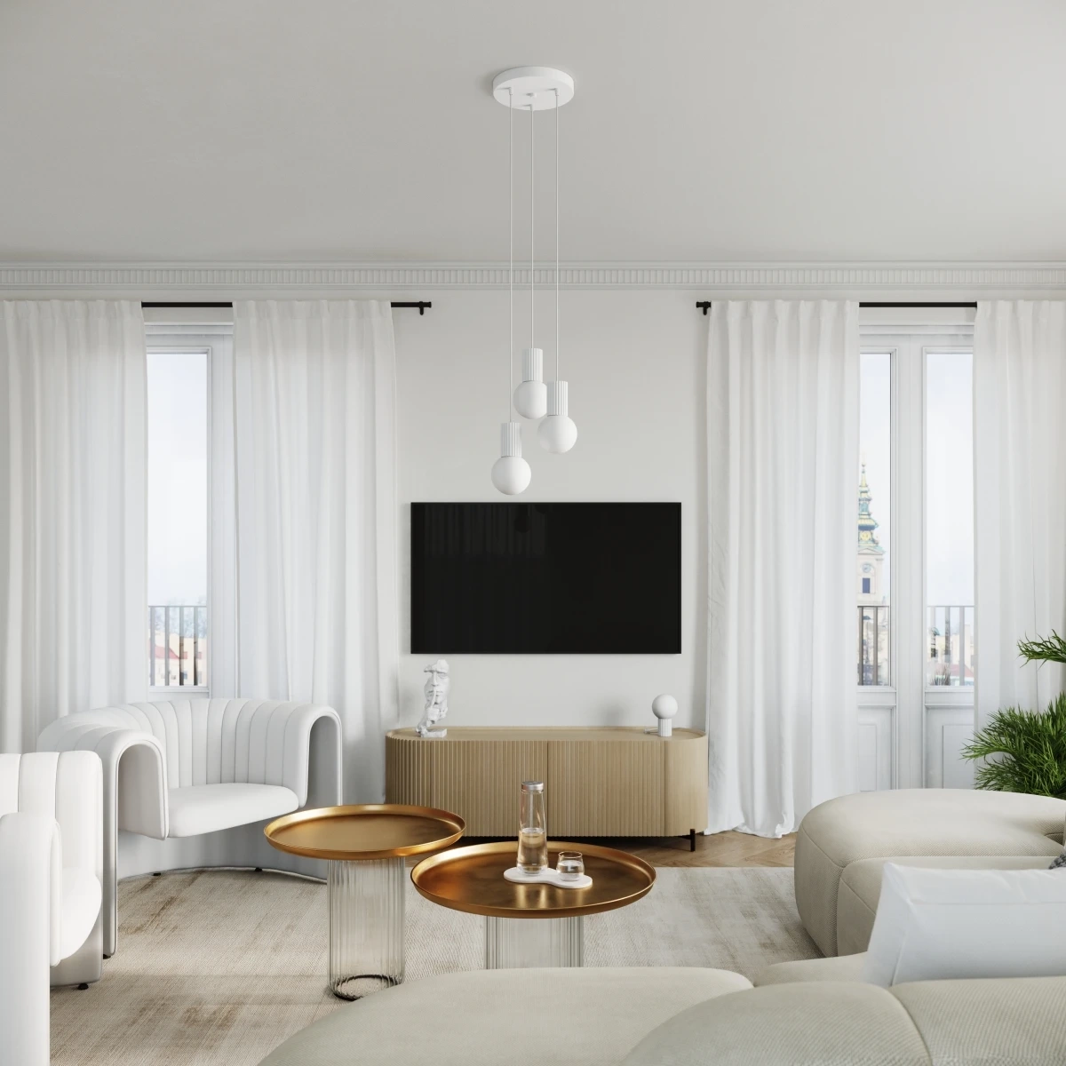 Pendant lamp HALO 3P white