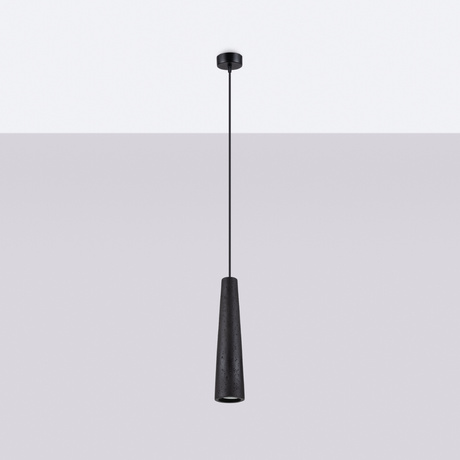Hanging lamp ELECTRA black concrete + 1x LED Bulb GU-10 4000K Cool White 7W 530lm