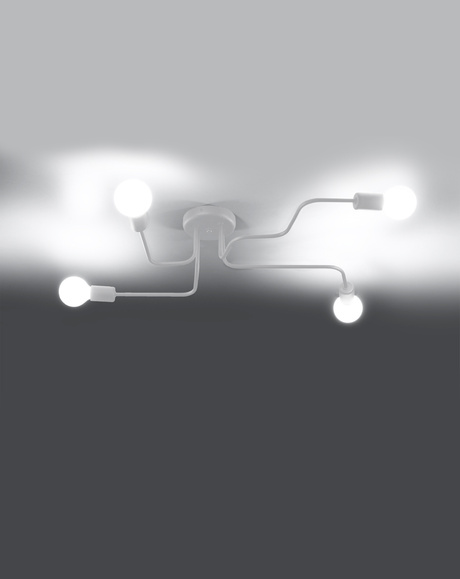 Chandelier HECTOR 4 White + 4x LED Bulb E27 3000K Warm 7.5W 620lm