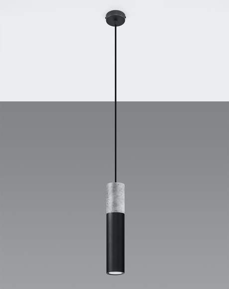 Ceiling light BORGIO 1 black + 1x LED Bulb GU-10 4000K Cool White 7W 630lm