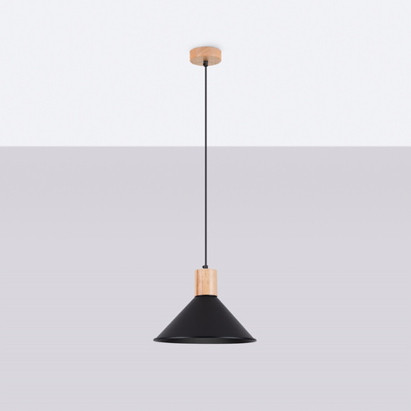 Hanging lamp JAGA black + 1x LED Bulb E27 3000K Warm 7.5W 620lm