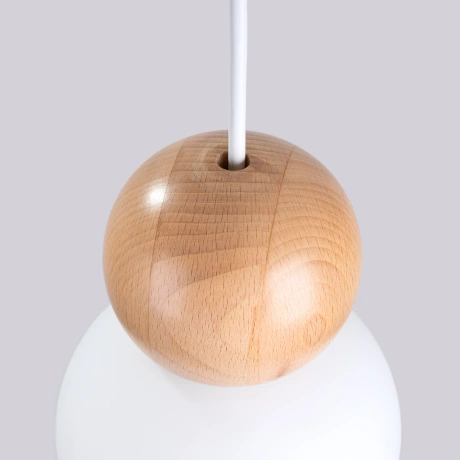 Pendant lamp PEKKA 1 white/natural wood