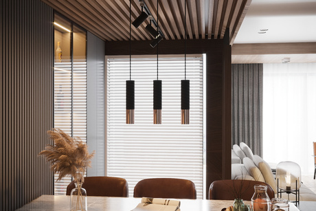 Pendant Lamp LOOPEZ 3P black/copper + 3x LED Bulb GU-10 3000K Warm 7W 620lm