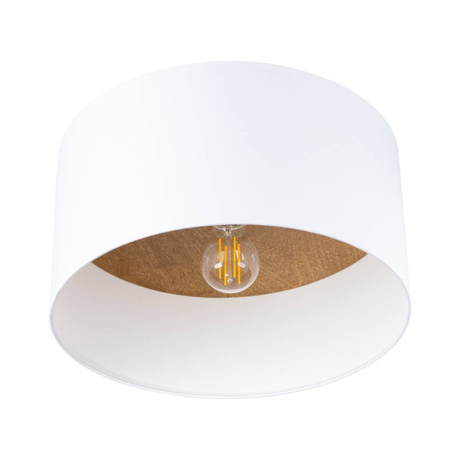 Ceiling light TELESTO white/light brown + 1x LED Bulb E27 3000K Warm 7,5W 620lm