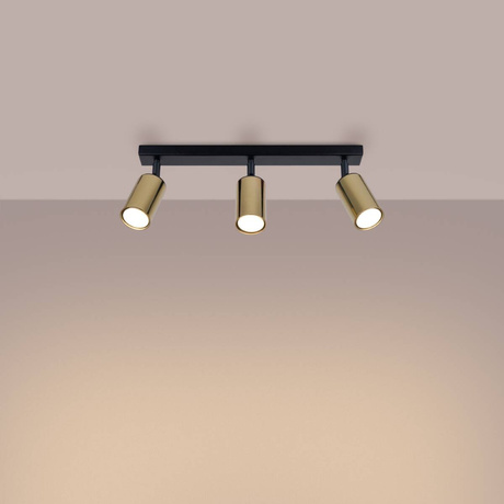 Ceiling lamp WINX 3 black/gold + 3x LED Bulb GU-10 4000K Cool White 7W 530lm