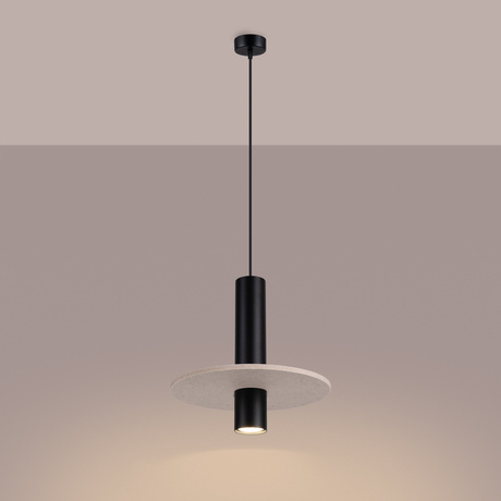 Pendant lamp PELTA 1 black/beige