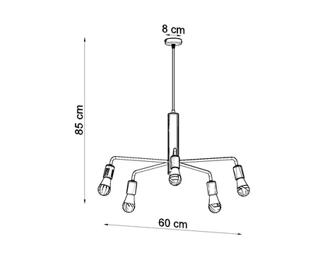 Chandelier DUOMO 5 + 5x LED Bulb E27 3000K Warm 7.5W 620lm